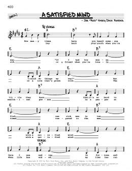 page one of A Satisfied Mind (Real Book – Melody, Lyrics & Chords)