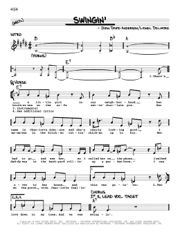 page one of Swingin' (Real Book – Melody, Lyrics & Chords)