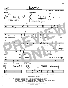 page one of Slowly (Real Book – Melody, Lyrics & Chords)