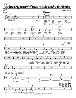 page one of Ruby, Don't Take Your Love To Town (Real Book – Melody, Lyrics & Chords)