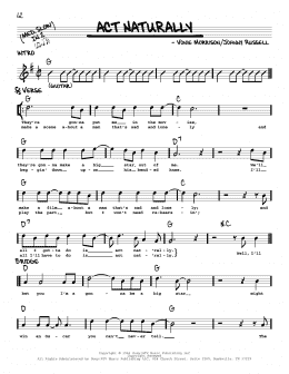 page one of Act Naturally (Real Book – Melody, Lyrics & Chords)