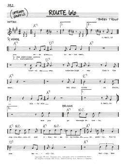 page one of Route 66 (Real Book – Melody, Lyrics & Chords)