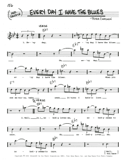 page one of Every Day I Have The Blues (Real Book – Melody, Lyrics & Chords)