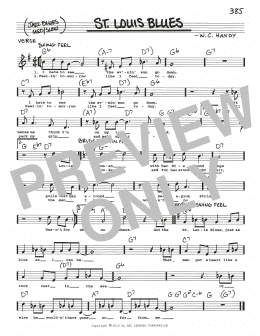 page one of St. Louis Blues (Real Book – Melody, Lyrics & Chords)