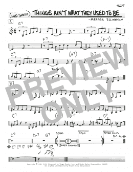 page one of Things Ain't What They Used To Be (Real Book – Melody, Lyrics & Chords)