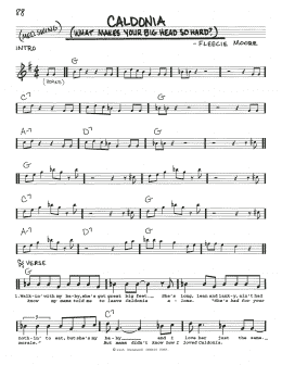 page one of Caldonia (What Makes Your Big Head So Hard?) (Real Book – Melody, Lyrics & Chords)