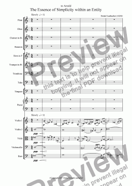 page one of The Essence of Simplicity within an Entity (Orchestra)