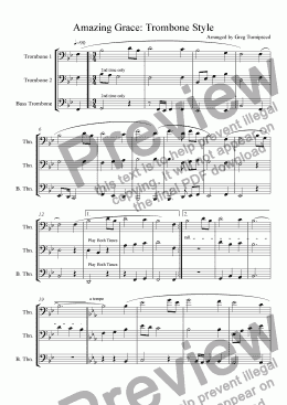 page one of Amazing Grace: Trombone Style