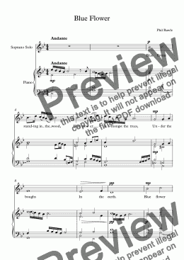 page one of Blue Flower - Soprano Solo