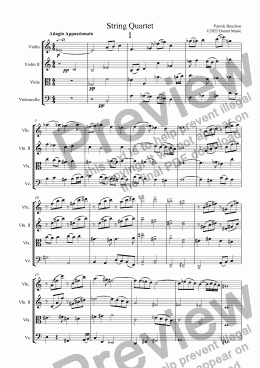 page one of String Quartet  in 4 movments