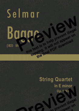 page one of Bagge - String Quartet in E minor