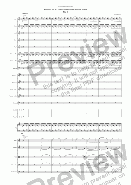 page one of Sinfonia no  4 - (Three Tone Poems without Words)