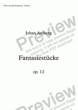 page one of Amberg, Fantasiestücke op. 12 – Flöte (anstelle Klarinette / Violine)
