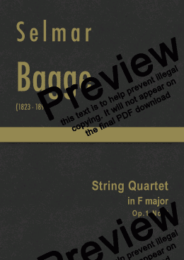 page one of Bagge - String Quartet in F major