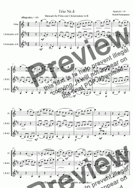 page one of Trio Nr.4 für Flöte und 2 Klarinetten in B