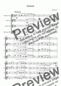 page one of Default - Saxophone Quartet