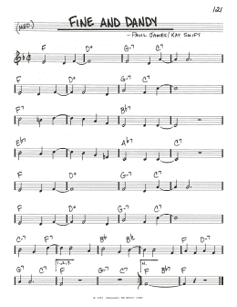 page one of Fine And Dandy (from the musical Fine and Dandy) (Real Book – Melody & Chords)