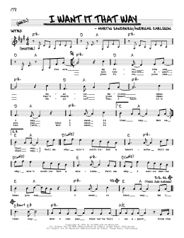 page one of I Want It That Way (Real Book – Melody, Lyrics & Chords)