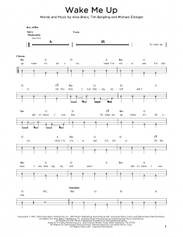 page one of Wake Me Up (Easy Bass Tab)