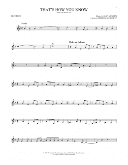 page one of That's How You Know (from Enchanted) (Recorder Solo)