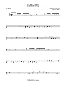 page one of Evermore (from Beauty And The Beast) (Recorder Solo)