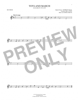 page one of Toyland March (from Babes In Toyland) (Recorder Solo)