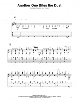 page one of Another One Bites The Dust (Solo Guitar)