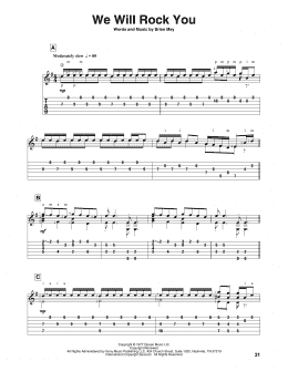 page one of We Will Rock You (Solo Guitar)