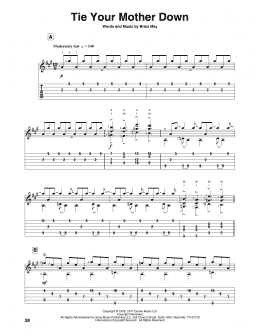 page one of Tie Your Mother Down (Solo Guitar)