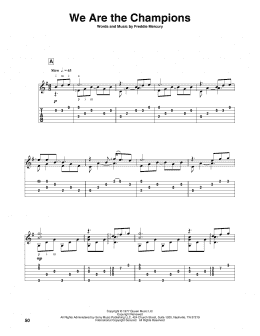 page one of We Are The Champions (Solo Guitar)