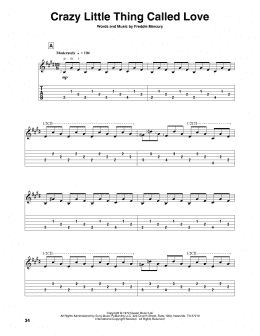 page one of Crazy Little Thing Called Love (Solo Guitar)