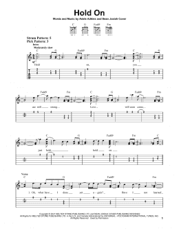 page one of Hold On (Easy Guitar Tab)
