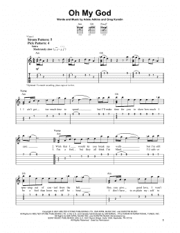 page one of Oh My God (Easy Guitar Tab)