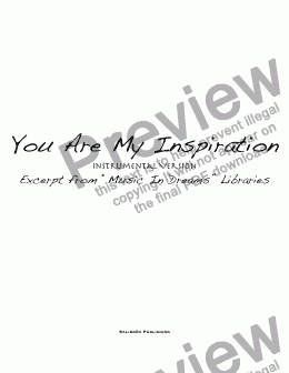page one of You Are My Inspiration Instrumental