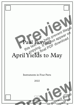 page one of April Yields to May, for instruments in four parts - Score and Parts