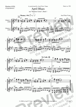 page one of April Blues (GD/Score & Parts)