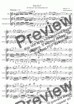 page one of Trio Nr.7 für Flöte in C und 2 Klarinetten in B