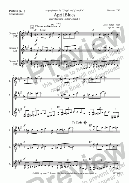 page one of April Blues (GT/Score & Parts)