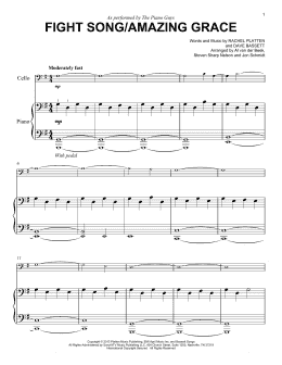page one of Fight Song/Amazing Grace (Easy Piano Solo)
