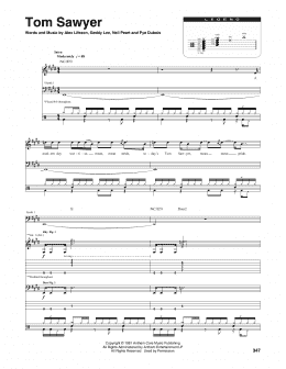 page one of Tom Sawyer (Transcribed Score)