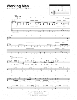 page one of Working Man (Transcribed Score)