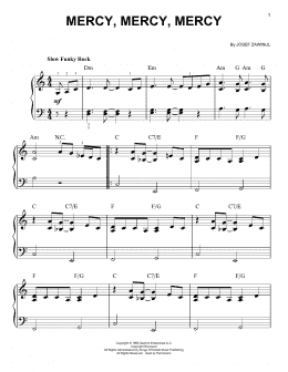 page one of Mercy, Mercy, Mercy (Very Easy Piano)