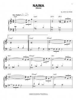 page one of Naima (Niema) (Very Easy Piano)