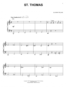 page one of St. Thomas (Very Easy Piano)