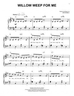 page one of Willow Weep For Me (Very Easy Piano)