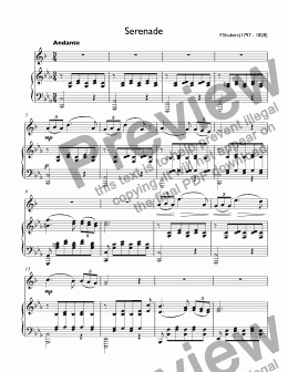 page one of F.Schubert - Serenade for trumpet Bb & piano