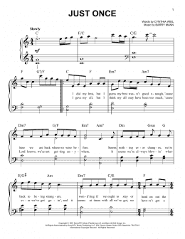 page one of Just Once (Very Easy Piano)