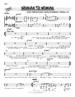 page one of Woman To Woman (Real Book – Melody & Chords)