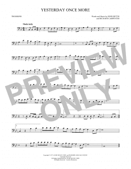 page one of Yesterday Once More (Trombone Solo)