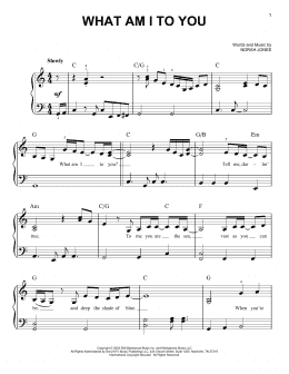 page one of What Am I To You (Easy Piano)